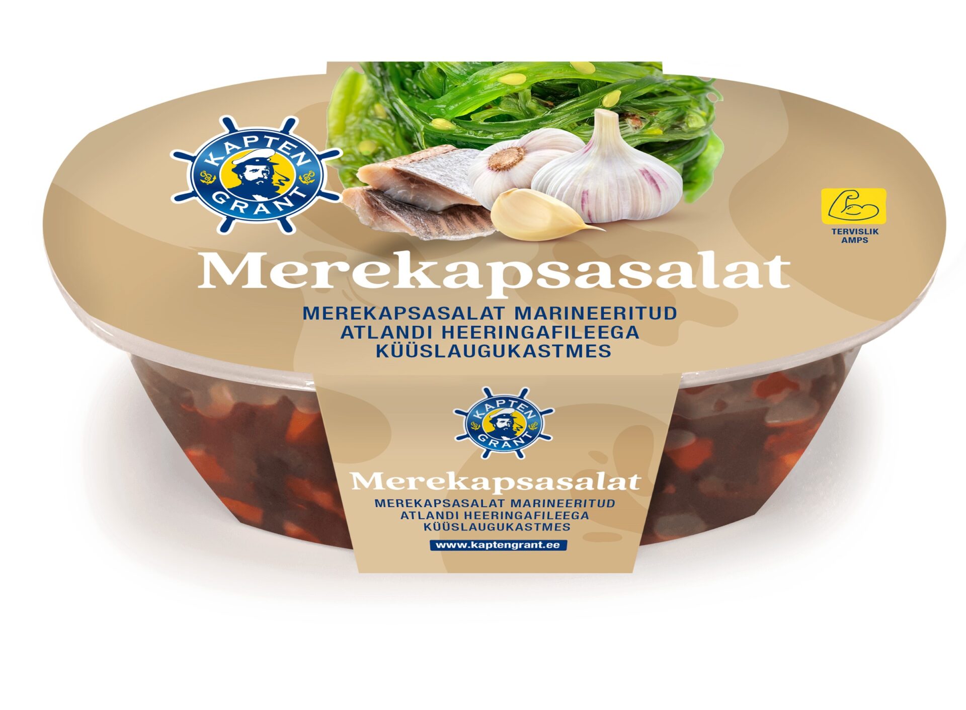 Merekapsasalat heeringa ja küüslaugu kastmega 300g