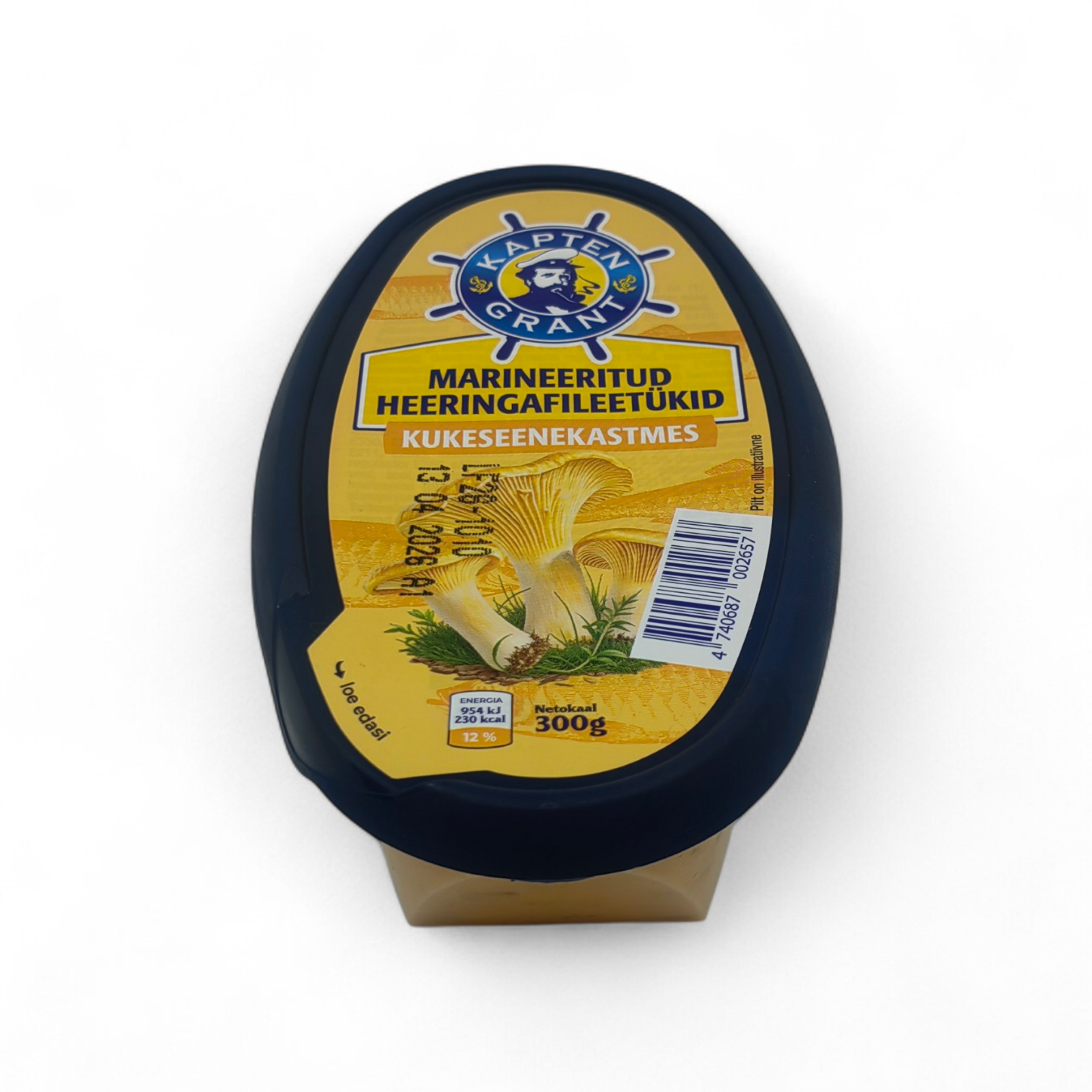 Marineeritud heeringafileetükid kukeseenekastmes